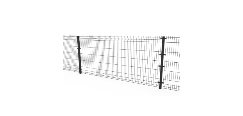 Mesh fencing with two dig-in posts