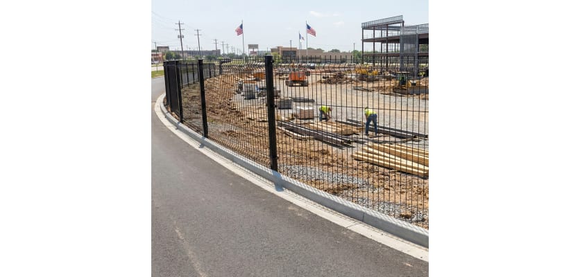 Mesh fencing installed at a roadside