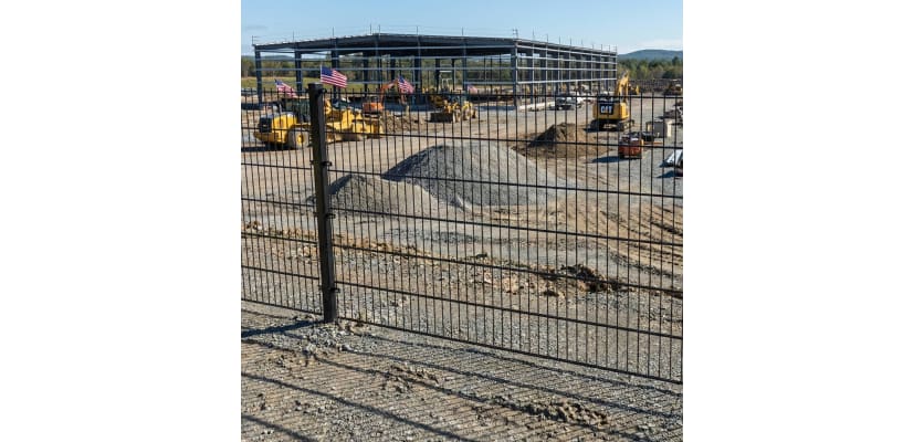 Mesh fencing installed around a construction site