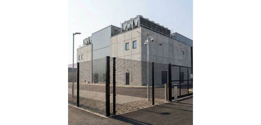 Mesh fencing install outside a shipping facility