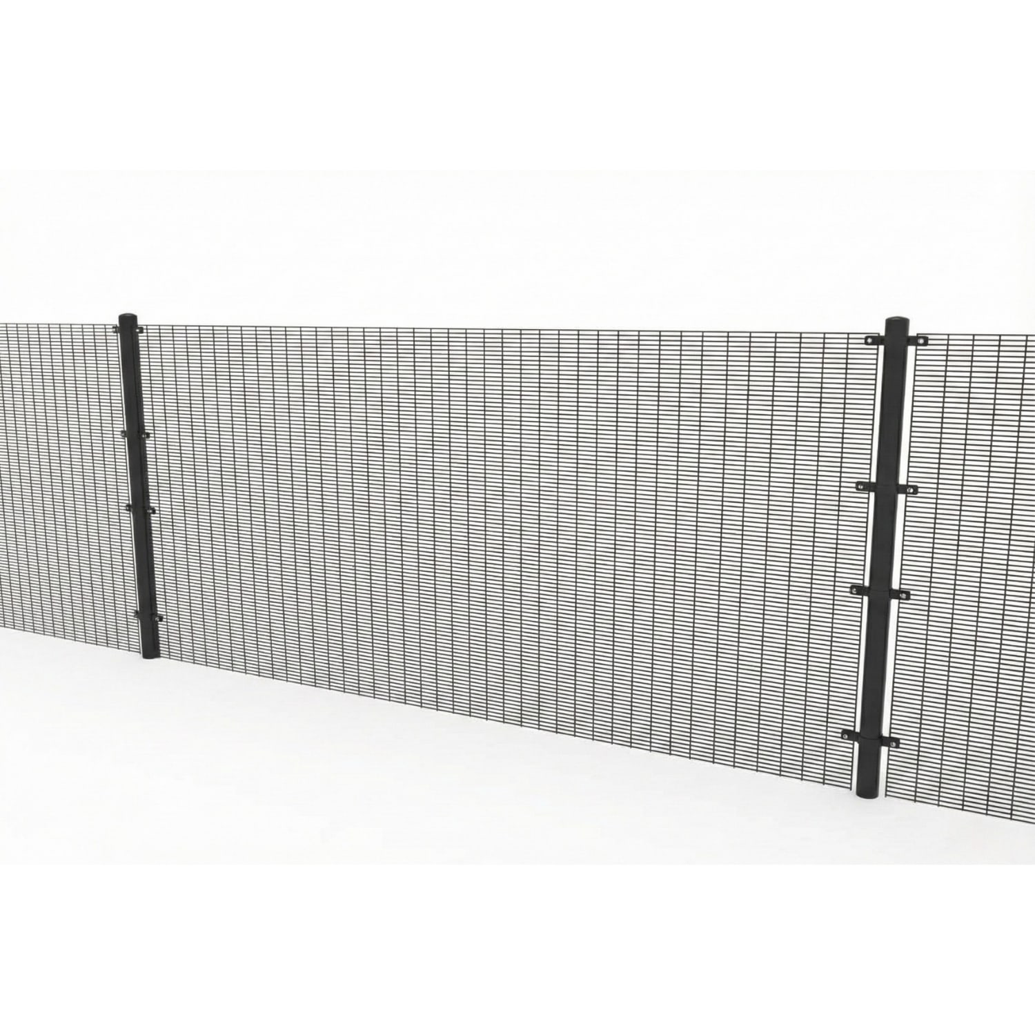 Mesh fencing with two dig-in posts