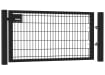 3' Wide x 4' Height Twin Wire Mesh Walk Gate with Sliding Latch - Black