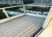 Gray composite decking installed on a balcony