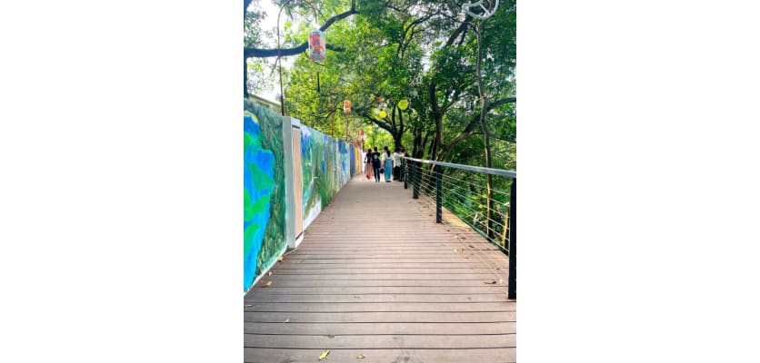 Composite decking used as a public walkway