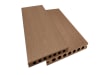 NewStead wood plastic composite deck boards with a chocolate brown finish