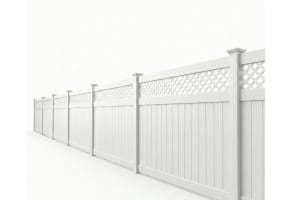 NewStead Vinyl Privacy Fence with Lattice Top 6’ High Panel Kit
