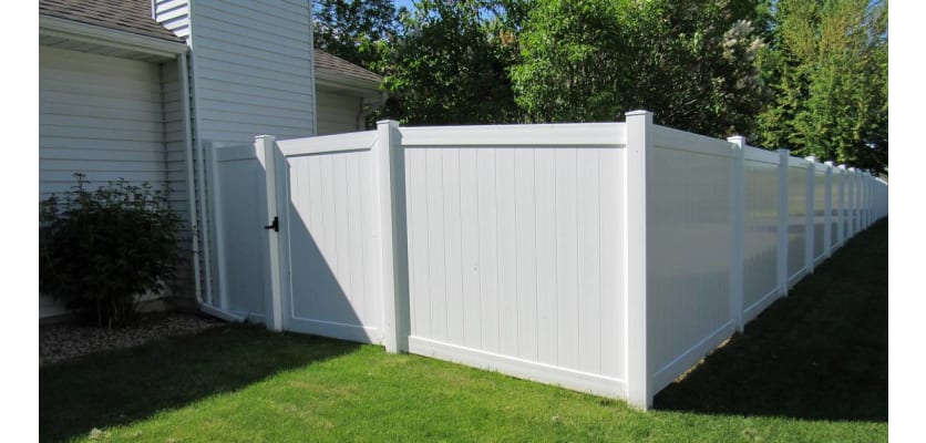 NewStead Vinyl Full Privacy Walk Gate installed in a backyard