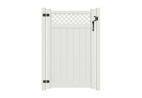 NewStead Vinyl Privacy Walk Gate with Lattice Top 4' Wide x 6' High