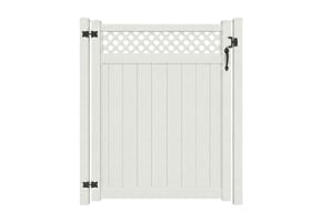 NewStead Vinyl Privacy Walk Gate with Lattice Top 5' Wide x 6' High