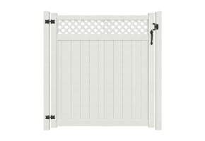 NewStead Vinyl Privacy Walk Gate with Lattice Top 6' Wide x 6' High