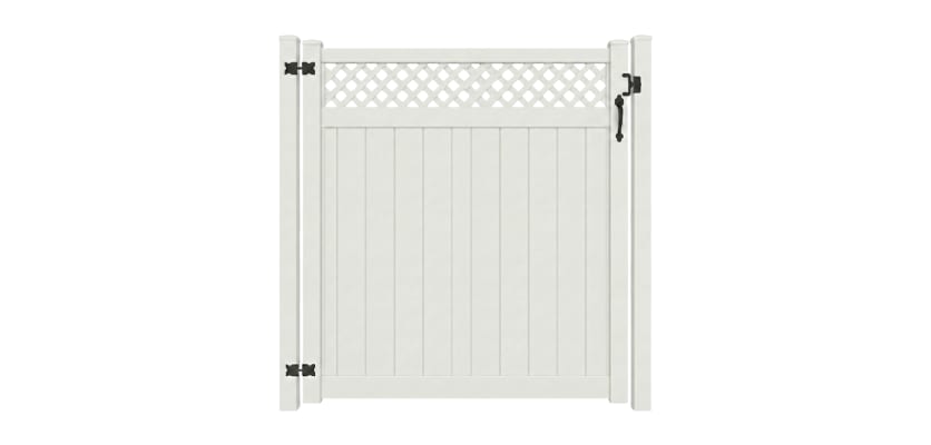 NewStead Vinyl Privacy Walk Gate with Lattice Top 6' Wide x 6' High