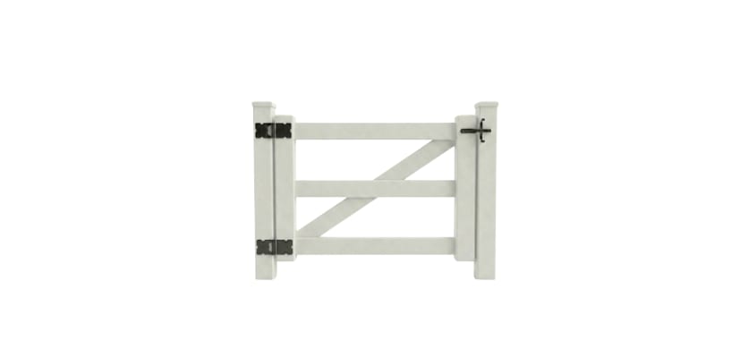 NewStead Vinyl 3 Rail Ranch Walk Gate 4' Wide x 4' High