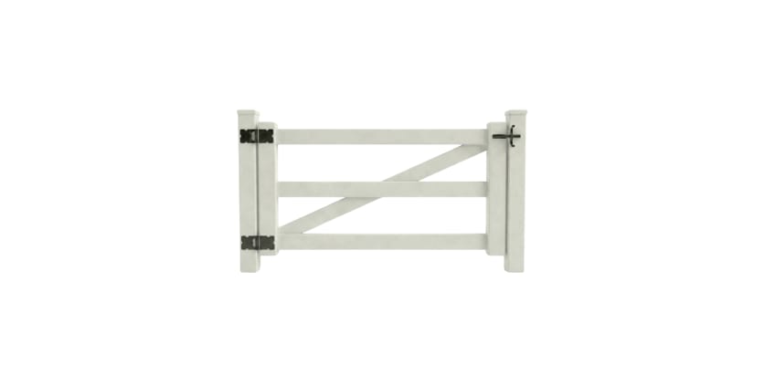 NewStead Vinyl 3 Rail Ranch Walk Gate 5' Wide x 4' High