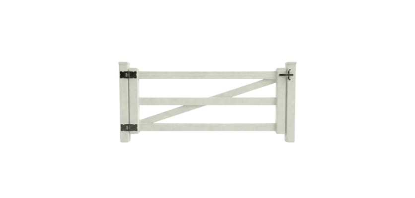 NewStead Vinyl 3 Rail Ranch Walk Gate 6' Wide x 4' High