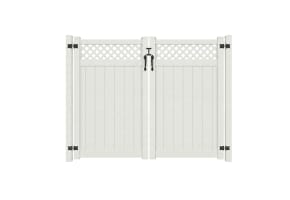 NewStead Vinyl Privacy Drive Gate with Lattice Top 8' Wide x 6' High