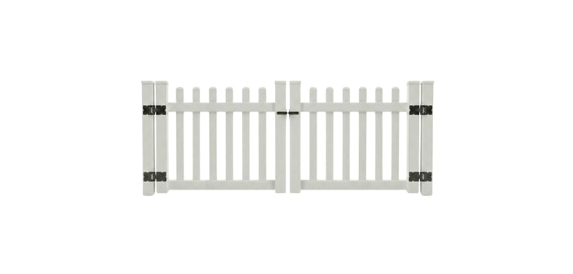 NewStead Vinyl Picket Fence Drive Gate 8' Wide x 4' High