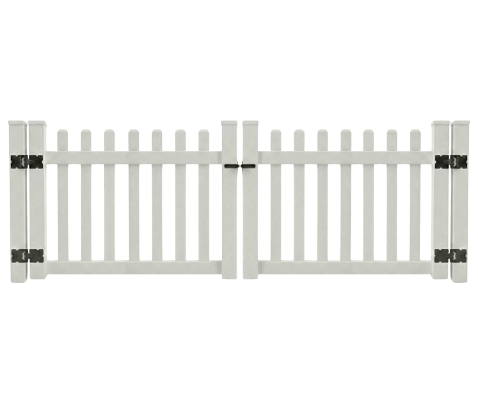 NewStead Vinyl Picket Fence Drive Gate 10' Wide x 4' High