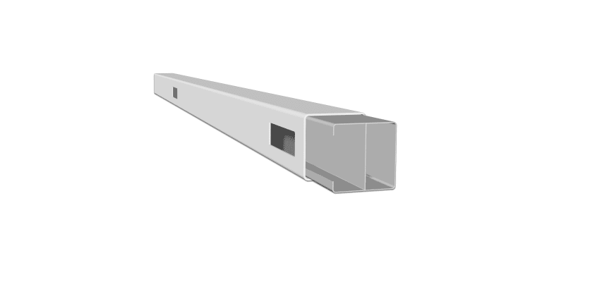 NewStead 4' Aluminum Stiffener for 4" gate post 