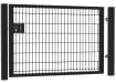 3' Wide x 5' High Twin Wire Mesh Walk Gate Kit with Key Lock - Black