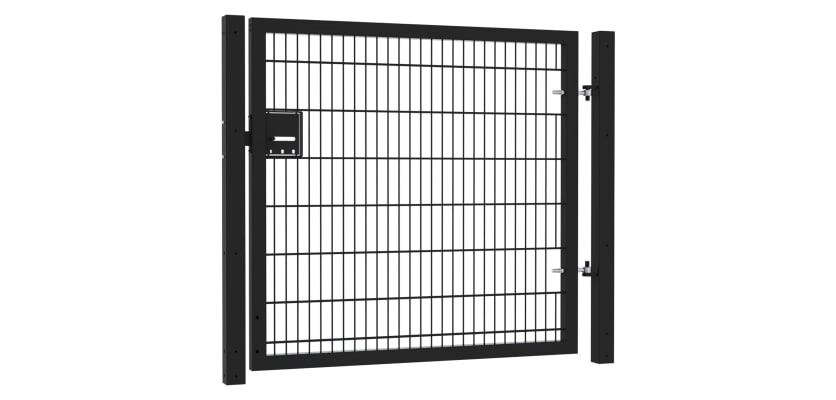 5' Wide x 5' High Twin Wire Mesh Walk Gate KIt with Lock Kit - Black