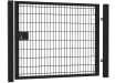 3' Wide x6' High Twin Wire Mesh Walk Gate with Key Lock - Black