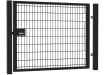 3' Wide x6' High Twin Wire Mesh Walk Gate with Lock Kit - Black