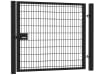 7' Wide x 7' High Twin Wire Mesh Walk Gate with Lock Kit - Black