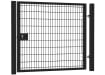 7' Wide x 7' High Twin Wire Mesh Walk Gate Kit with Digital Keypad Lock - Black