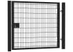 7' Wide x 7' High Twin Wire Mesh Walk Gate Kit with Key Lock - Black