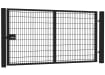 8' Wide x 7' High Twin Wire Mesh Walk Gate with Lock Kit - Black