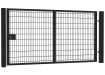8' Wide x 7' High Twin Wire Mesh Walk Gate Kit with Key Lock - Black