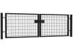 10' Wide x 5' High Twin Wire Mesh Drive Gate Kit with Key lock - Black