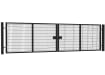 16' Wide x 8' High Twin Wire Mesh Drive Gate with Lock Kit - Black 