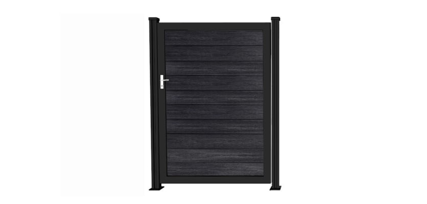 Embossed Ebony Black Aluminum Gate