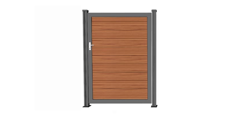 Wood grain teak walk gate