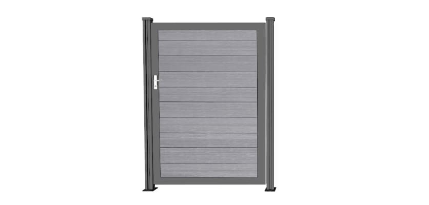 Wood grain light gray walk gate