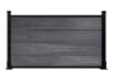 A 2 foot high NewStead Wood Composite Fence - Anthracite Gray with Black Posts 