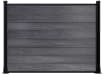 A 4 foot high NewStead Wood Composite Fence - Anthracite Gray with Black Posts 