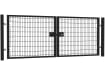 13' Wide x 6' High Twin Wire Mesh Drive Gate Kit with Lock Kit - Black