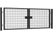 13' Wide x 6' High Twin Wire Mesh Drive Gate Kit with Key Lock - Black