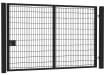 8' Wide x 8' High Twin Wire Mesh Walk Gate Kit with Key Lock - Black