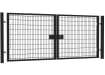13' Wide x 7' High Twin Wire Mesh Drive Gate Kit with Digital Keypad Lock - Black