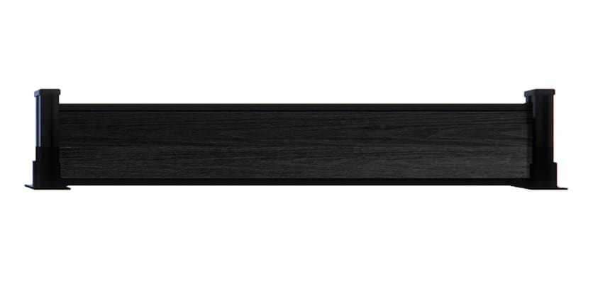 A 1 foot high Black NewStead Wood Plastic Composite Fencing with Black Posts 