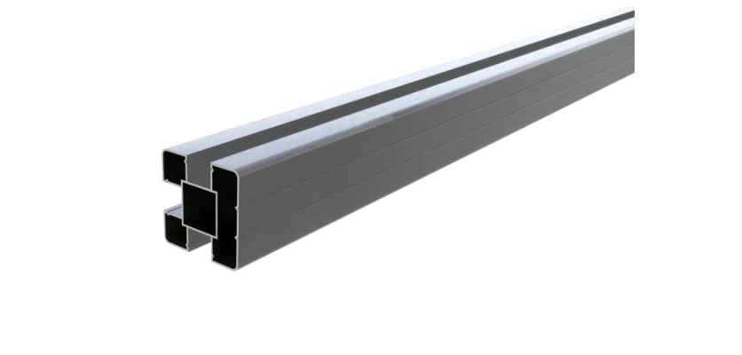 A Silver Aluminum Post for NewStead Wood Plastic Composite Fencing 