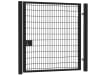 8' Wide x 10' High Twin Wire Mesh Walk Gate Kit with Key Lock - Black