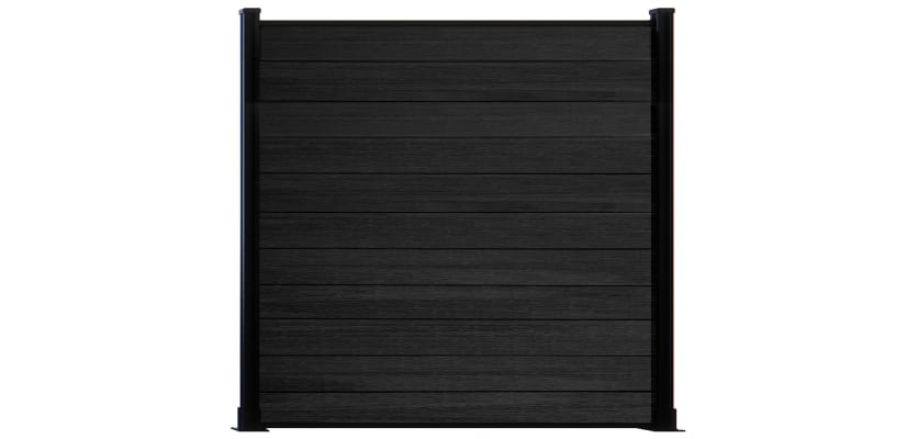 6 Foot High Black composite fencing with Black Posts