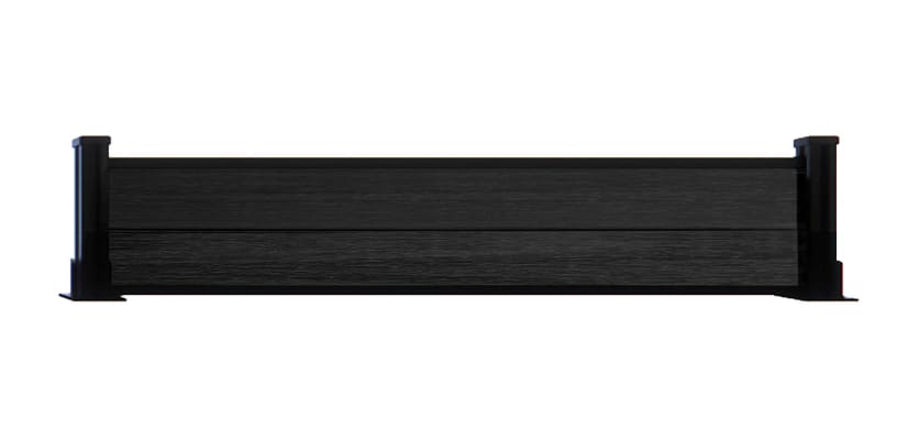 1 Foot High Black composite fencing with Black Posts