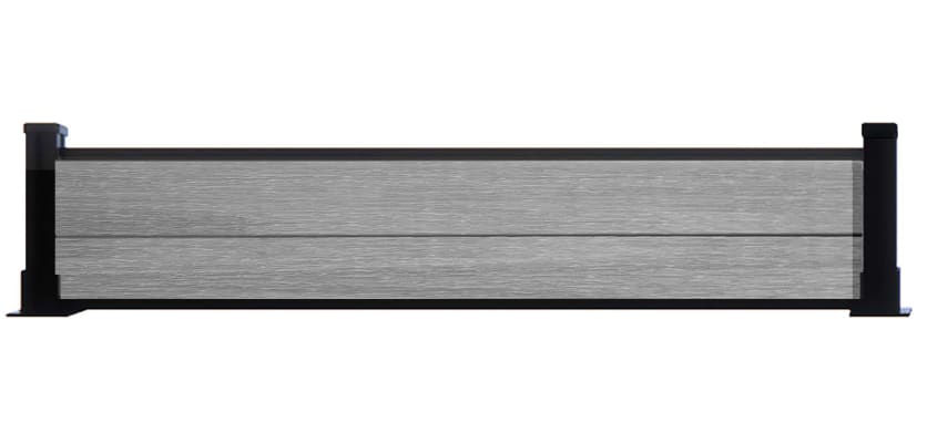 1 Foot Light Gray Wood Plastic Composite Fencing with Black Posts