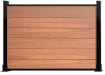 3ft high teak composite fencing with black posts