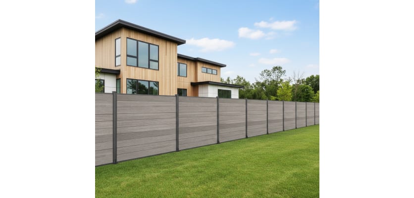  Antique Wood Plastic Composite Fencing installed around property